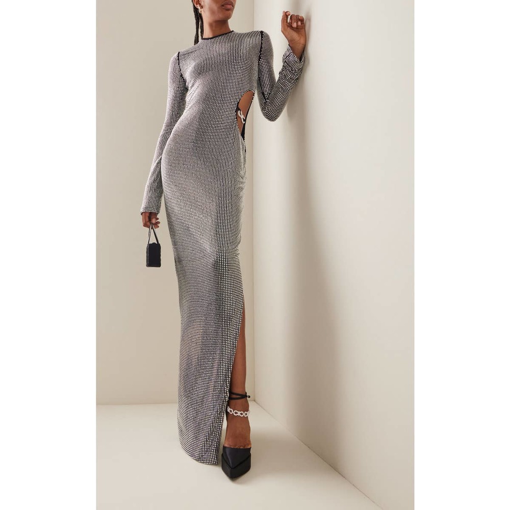 Mach & Mach Crystal Bow & Glass-Embroidered Gown. Size 40 (US 8)